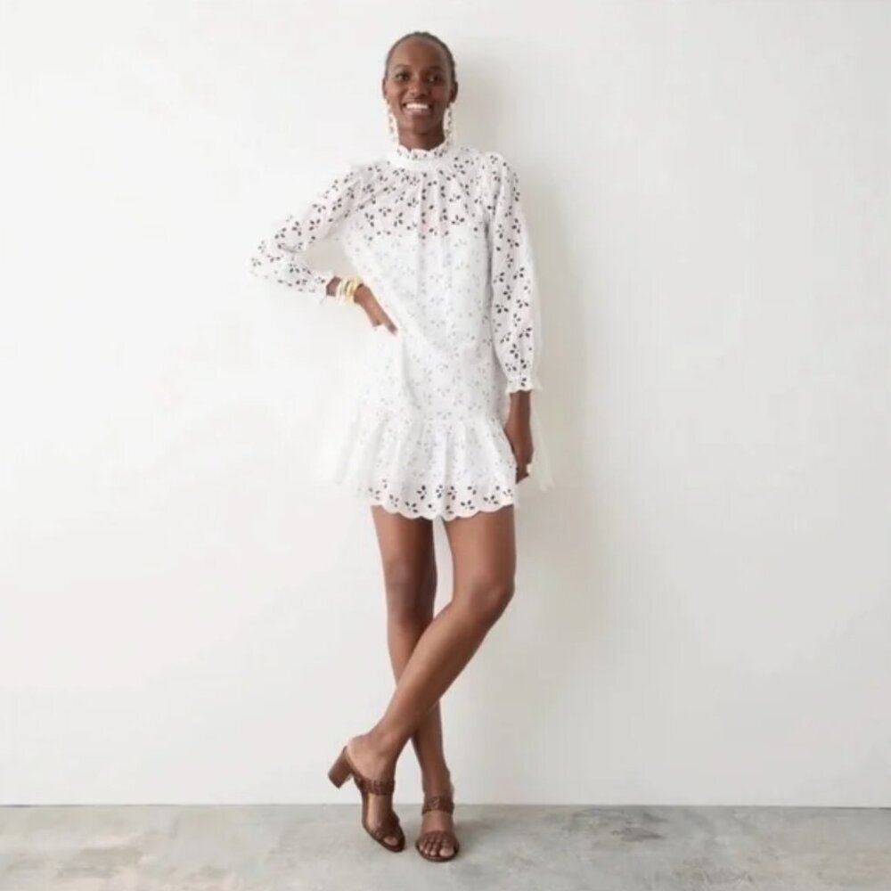 J. Crew White Eyelet Mini Dress